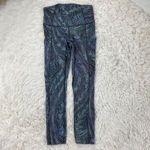 Lululemon Fast and Free High Rise Crop 23" Dimensional Icing Blue Multi